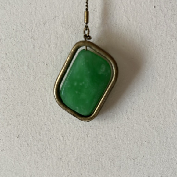 Jade and Brass Earrings - Picture 5 of 6